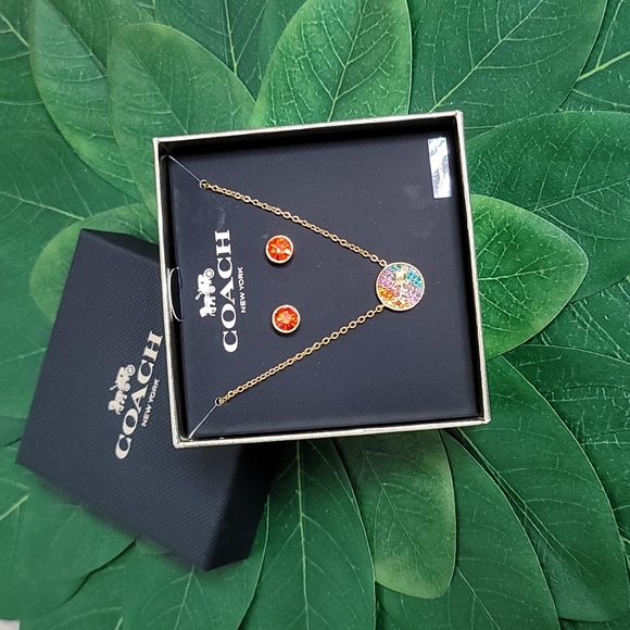 Coach Jewelry - NWT COACH necklace+earrings set